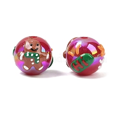 Christmas UV Plating Opaque Acrylic Beads&nbsp;OACR-H057-01