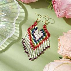 Boho 304 Stainless Steel with Glass Dangle Stud Earring&nbsp;EJEW-MZ00176-01