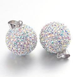 オーストリアクリスタルチャーム  純銀製の留め金付き  ラウンド  ab_crystalオーロのboreale  直径約12mm  穴：3.5mm&nbsp;SR12MM-001AB