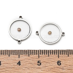 304ステンレススチールとマスタードシードのコネクターチャーム  フラットラウンドいリンク  ステンレス鋼色  15x12x2mm  穴：1mm&nbsp;SA-CBA5608-04P