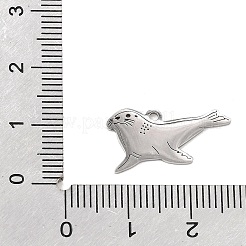 ステンレスペンダント201個  アシカのチャーム  ステンレス鋼色  10.5x20x1mm  穴：1.3mm&nbsp;SA-CBA5D66-04P