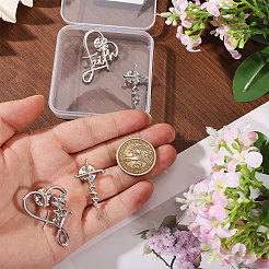 4Pcs 2 Styles Faith Theme Zinc Alloy Brooch&nbsp;JEWB-CA0001-90