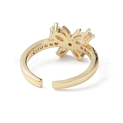 Butterfly Clear Cubic Zirconia Cuff Ring&nbsp;RJEW-M146-11G