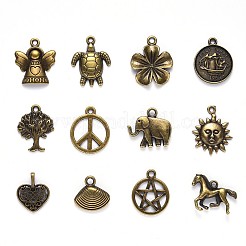 Tibetan Style Alloy Pendants&nbsp;TIBEP-YW0001-07AB