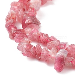 チップ天然赤トルマリンビーズ連売り  3~8x3~12x3~5mm  穴：1mm  約16インチ&nbsp;G-N0164-29