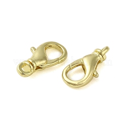 真鍮カニカン  カドミウムフリー＆ニッケルフリー＆鉛フリー  ゴールドカラー  16x8x4mm  穴：1x2mm&nbsp;KK-B089-21A-G