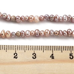天然養殖淡水パールビーズ連売り  ポテト  ロージーブラウン  2.5~3mm  穴：0.5mm  約82~83個/連  7.09インチ（18cm）&nbsp;PEAR-C003-06C