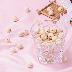 100Pcs 10 Style Unfinished Natural Wood European Beads&nbsp;WOOD-LS0001-02