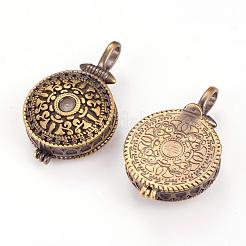 Brass Locket Pendants&nbsp;KK-K176-15AB