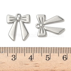 304ステンレスペンダント  ちょう結びチャーム  変色防止  ステンレス鋼色  18x14.5x1mm  穴：1.6mm&nbsp;STAS-K267-19P