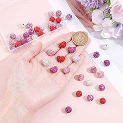 手作りポリマー粘土パヴェラインストーンビーズ68個  ミックスカラー  10x10~13x9~10mm  穴：1.2~1.5mm&nbsp;RB-PA0001-08