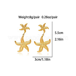304 Stainless Steel Dangle Stud Earrings&nbsp;FS-WG5CF4C-01