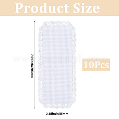 クロスステッチ制作用のリネンアイーダ布ブックマーク10個  長方形  ホワイト  203x84x1mm&nbsp;DIY-CY0001-77