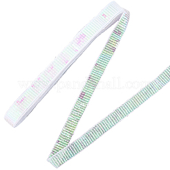 ポリエステル、PVC スパンコール レース トリム リボン  服装アクセサリー  ホワイト  25x0.5mm&nbsp;OCOR-WH20050-015C