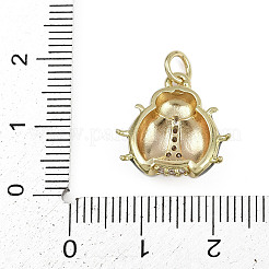 Brass Micro Pave Clear Cubic Zirconia Pendants&nbsp;KK-D409-15G