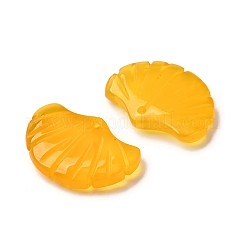 ナチュラルイエロー瑪瑙のペンダント  イチョウの葉のチャーム  染め＆加熱  15x19x3~4mm&nbsp;G-NH0006-01E