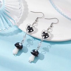 Natural Quartz Crystal Chips Dangle Earrings&nbsp;EJEW-JE05432-02
