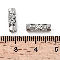 変色しない中空304ステンレススチールビーズ  コラム  ステンレス鋼色  12x4mm  穴：3mm&nbsp;STAS-G326-01P