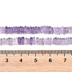天然石アメジストビーズ連売り  長方形平石ビーズ  4~4.5x4~4.5x1.5~2mm  穴：0.1mm  約244~256個/連  16.14''~16.93''（41~43センチメートル）&nbsp;G-Z152-F05-03
