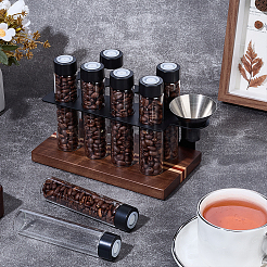 ABS Coffee Bean Storage Tubes with Walnut Wood Stand & Hopper&nbsp;AJEW-WH0596-606