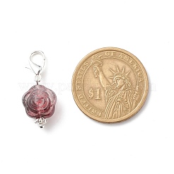 Acrylic Rose Flower Pendants Decoration&nbsp;HJEW-JM00739-02