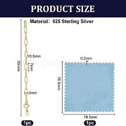 1Pc 925 Sterling Silver Chain Extender&nbsp;STER-BC0002-62G