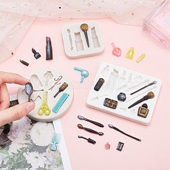 DIYメイクアップツールシリコンモールドキット  シリコン計量カップ付き  プラスチック移送ピペット  使い捨てラテックス指サック  白樺の木の棒  ミックスカラー  29個/セット&nbsp;DIY-GF0002-34