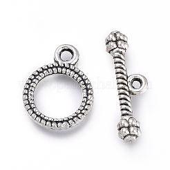 チベット風合金マンテル  リング  アンティークシルバー  リング：13x10x1mm  穴：1.2mm  バー：5x16.5x3mm  穴：1mm&nbsp;TIBE-G020-03AS