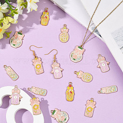 24Pcs 6 Styles Zinc Alloy Enamel Pendants&nbsp;FIND-SC0020-77