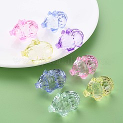 透明なアクリルパーツ  多面カット  豚  ミックスカラー  27x38x22.5mm  穴：1.8mm  約43個/500g&nbsp;MACR-S373-77-B