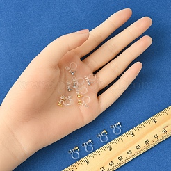 12個2色304ステンレススチールとプラスチッククリップオンイヤリング金具  ゴールデン·ステンレス鋼色  11x11x3mm  穴：1.8mm  6個/カラー&nbsp;KY-FS0001-28