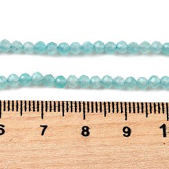 天然石アマゾナイトビーズ連売り  多面カット  ラウンド  3mm  穴：0.5mm  約137個/連  15.35''（39センチメートル）&nbsp;G-V001-A01-3MM-01