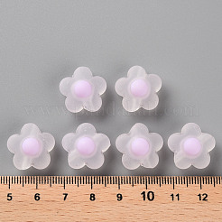 透明なアクリルビーズ  艶消し  二層ビーズ  花  プラム  16.5x17x9.5mm  穴：2.5mm  約390個/500g&nbsp;TACR-S152-09C-09