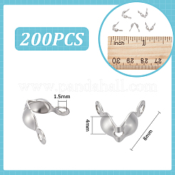 200Pcs 304 Stainless Steel Bead Tips&nbsp;STAS-UN0029-20