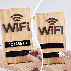 Wood Guest WiFi Sign&nbsp;DJEW-WH0016-72