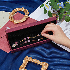 Rectangle PU Leather Necklace  Storage Boxes with Velvet Inside&nbsp;CON-WH0094-31D-01
