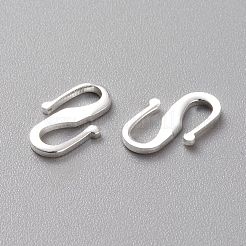 真鍮製S字クラスプ  カドミウムフリー＆鉛フリー  長持ちメッキ  925銀メッキ  12x7.5x1mm&nbsp;KK-L205-04S