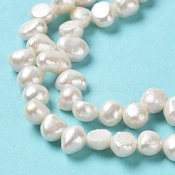 天然ケシパールビーズ連売り  養殖淡水パール  バロック真珠  グレード3 A  研磨両側  リネン  6~7x5~6mm  穴：0.7mm  約59~60個/連  13.58''~13.98''（34.5~35.5センチメートル）&nbsp;PEAR-J007-49