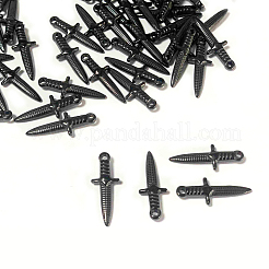 304ステンレスペンダントイオンプレーティング(IP)  短剣  電気泳動黒  24x9x3.5mm  穴：1.6mm&nbsp;STAS-D174-12EB