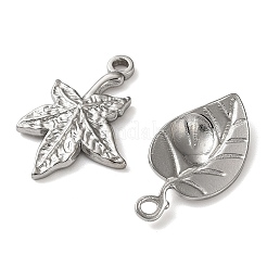 304ステンレススチールペンダント10個  葉  ステンレス鋼色  20~46x7~28x2~2.5mm  穴：1.8~3mm&nbsp;STAS-P426-10P