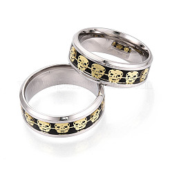201 Stainless Steel Wide Band Finger Rings&nbsp;RJEW-T005-10-21C