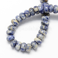 Natural Blue Spot Jasper Rondelle Beads Strands&nbsp;G-S105-6mm-19