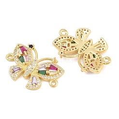 Brass Pave Colorful Cubic Zirconia Connector Charms&nbsp;CU-CBA908F-04G-07