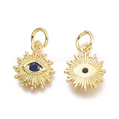 Brass Micro Pave Cubic Zirconia Pendants&nbsp;KK-P187-16D-G