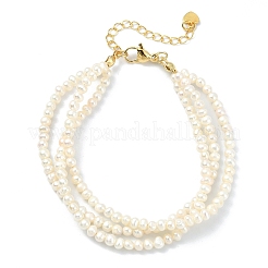 Natural Freshwater Pearl Potato Beaded Multi-layer Bracelets for Women&nbsp;BJEW-JB13623