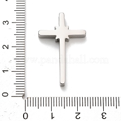 304ステンレスペンダント  クロス  ステンレス鋼色  29x18.5x4mm  穴：3mm&nbsp;STAS-B111-01P