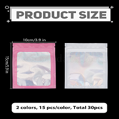 30Pcs 2 Colors Rectangle Holographic Zip Top Plastic Laser Bags&nbsp;OPP-LP0001-04