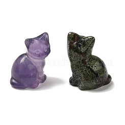 Natural Gemstone Cat Healing  Figurines&nbsp;DJEW-D010-02