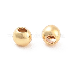 ラックメッキ真鍮製ビーズ  カドミウムフリー＆鉛フリー  ラウンド  18KGP本金メッキ  2x2.3mm  穴：0.8mm&nbsp;KK-WH0034-02J-G02