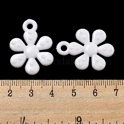 オペークアクリルパーツ  花のチャーム  ホワイト  28x21x4.5mm  穴：3mm  約525個/500g&nbsp;SACR-L007-048B